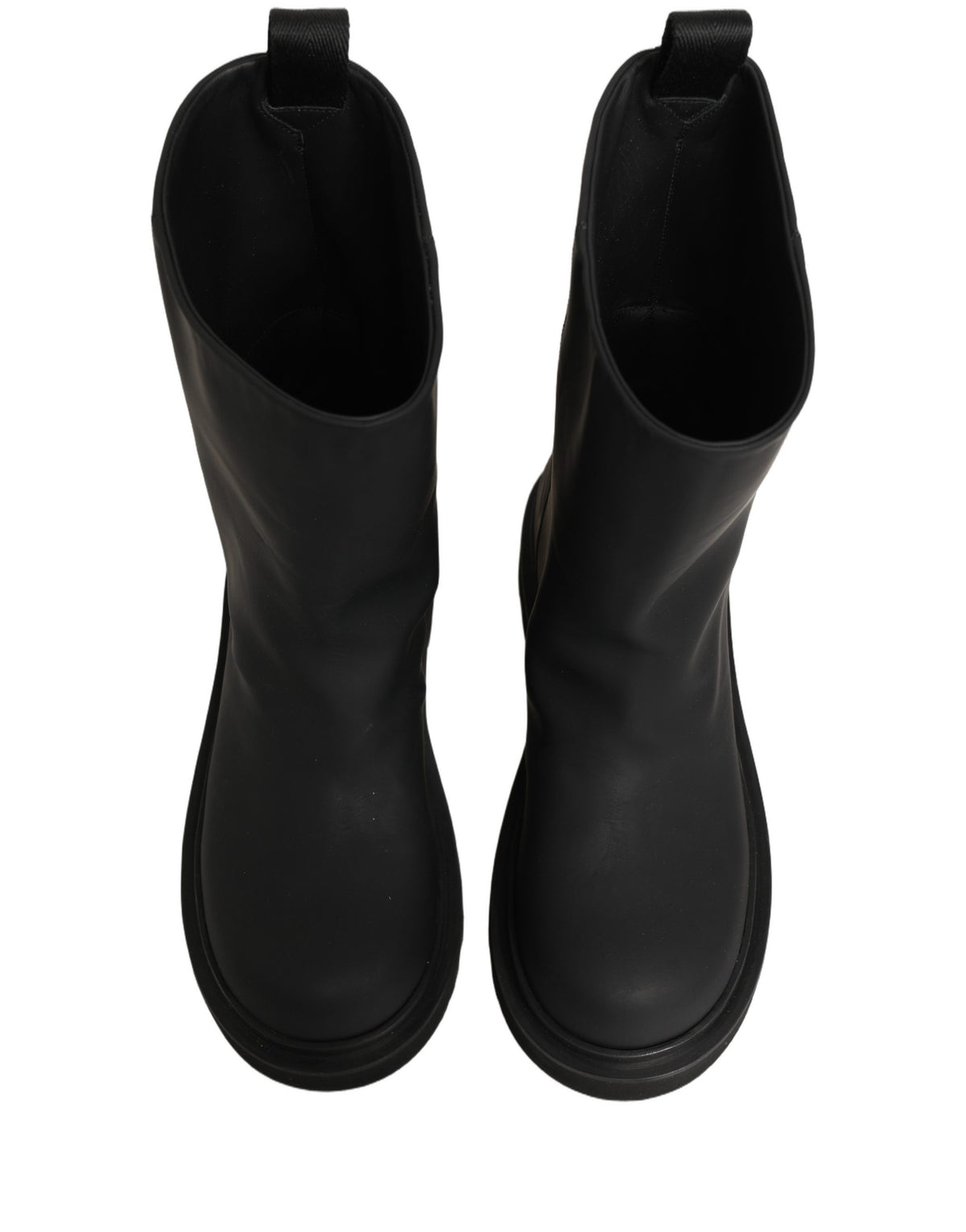 Dolce & Gabbana Men's Calf Leather Ankle High Mid-Calf Boots - Black
