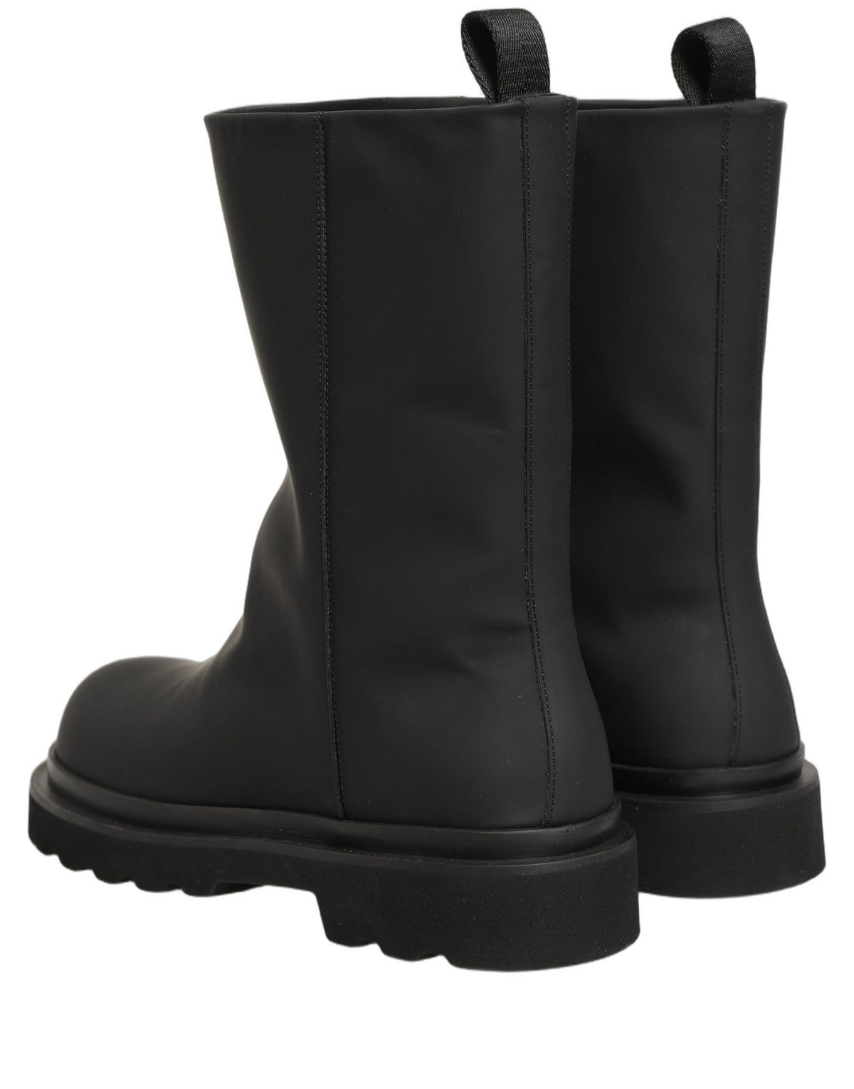 Dolce & Gabbana Men's Calf Leather Ankle High Mid-Calf Boots - Black