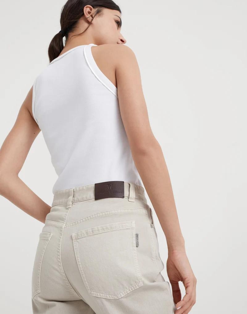Brunello Cucinelli Beige Cotton Casual Pants