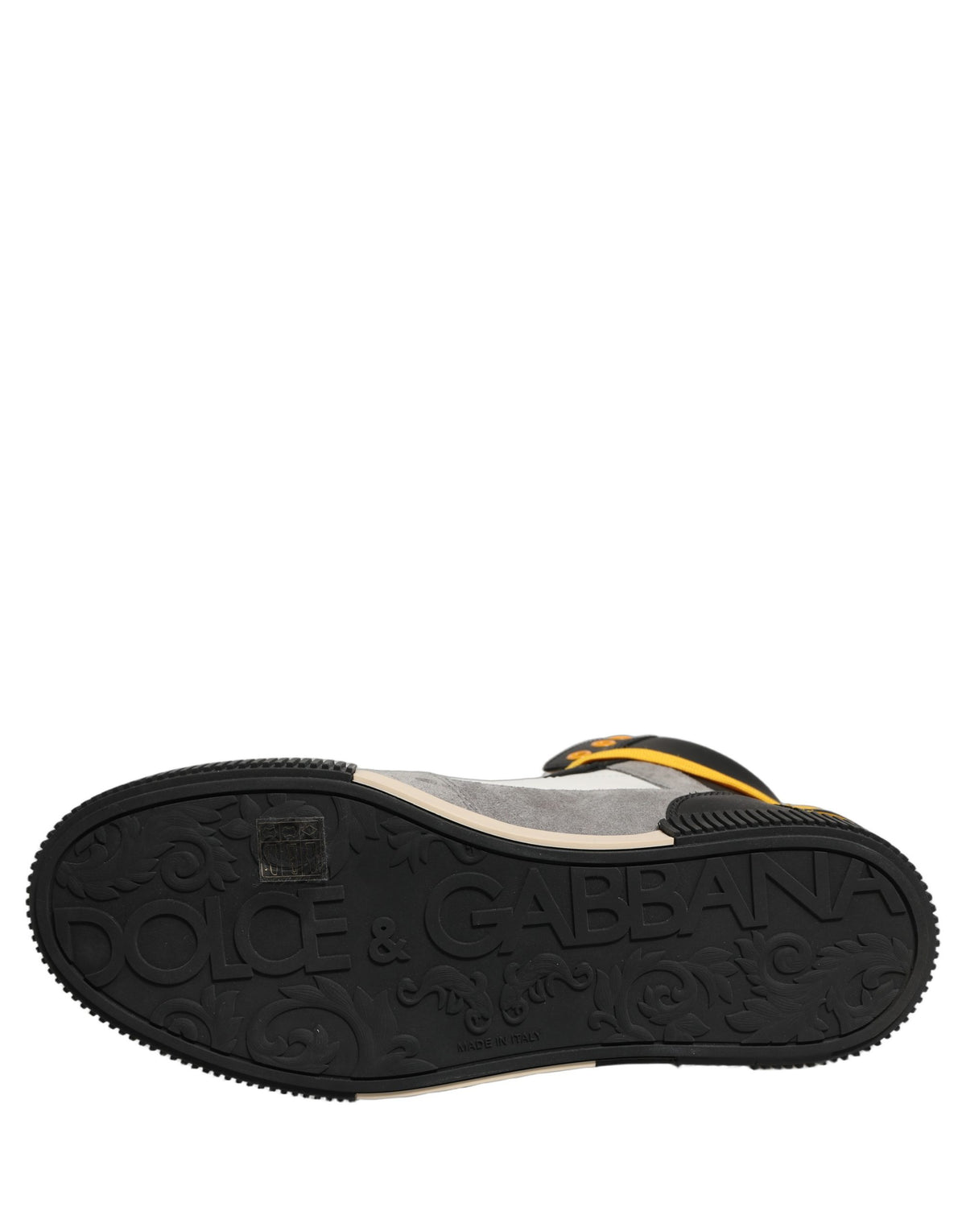 Dolce & Gabbana Men's High Top Calf & Goat Leather Sneakers - Multicolor Yellow