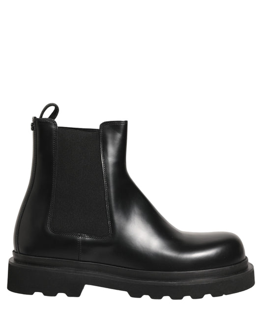Dolce & Gabbana Men's Calf Leather Ankle Chelsea Boots - Black