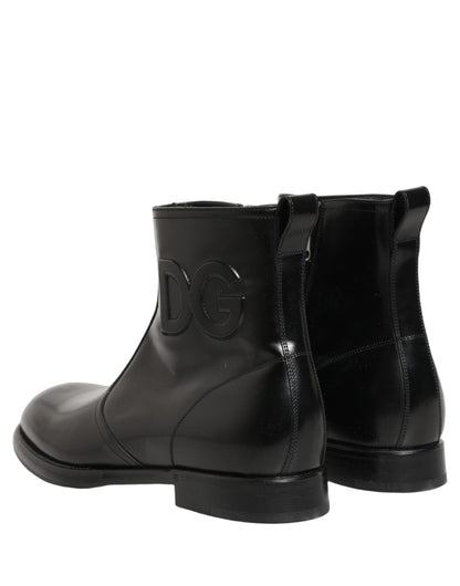 Dolce & Gabbana Men's Leather Ankle Boots - Black
