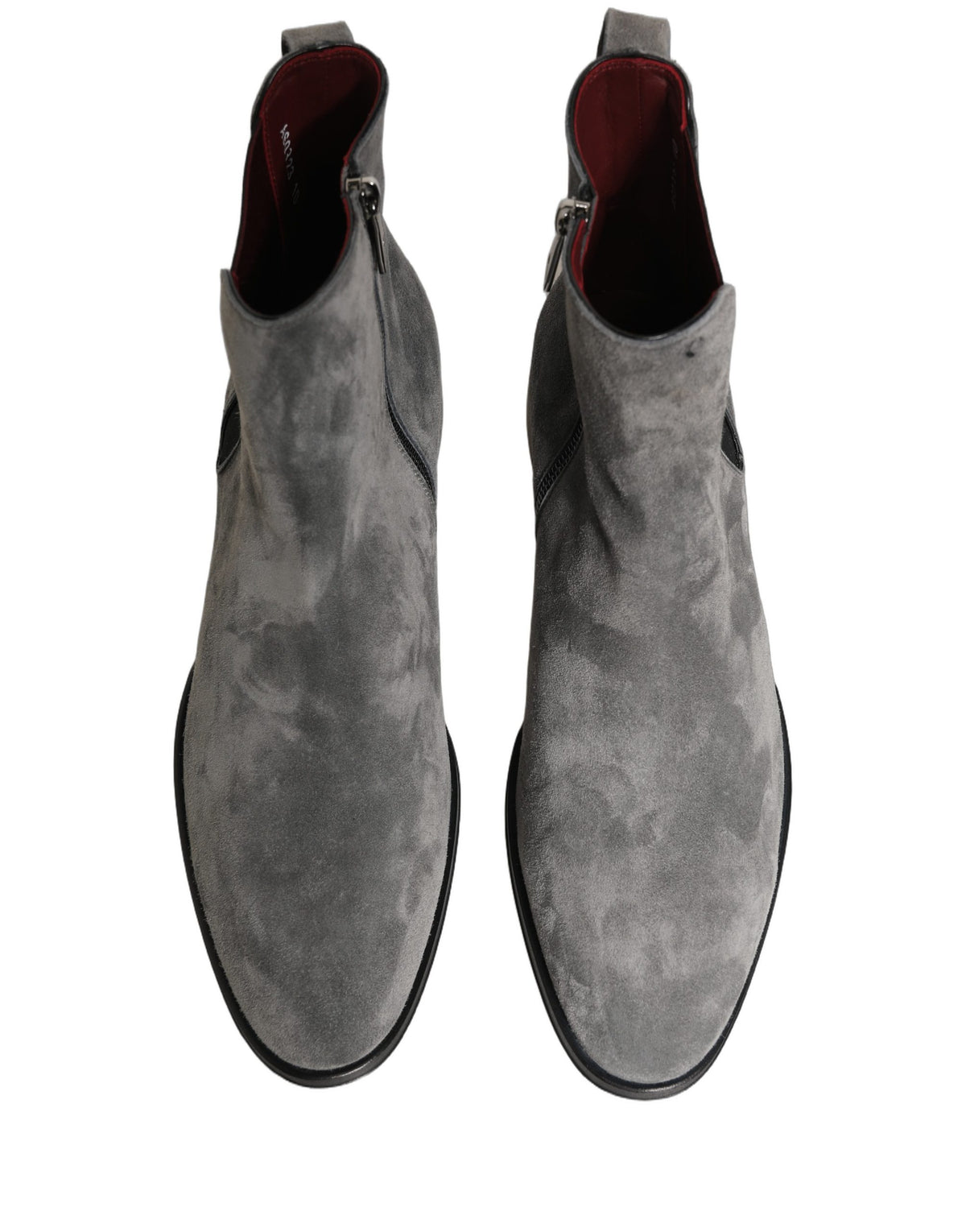Dolce & Gabbana Men's Polyester Silk Goat & Calf Leather Chelsea Boots - Gray