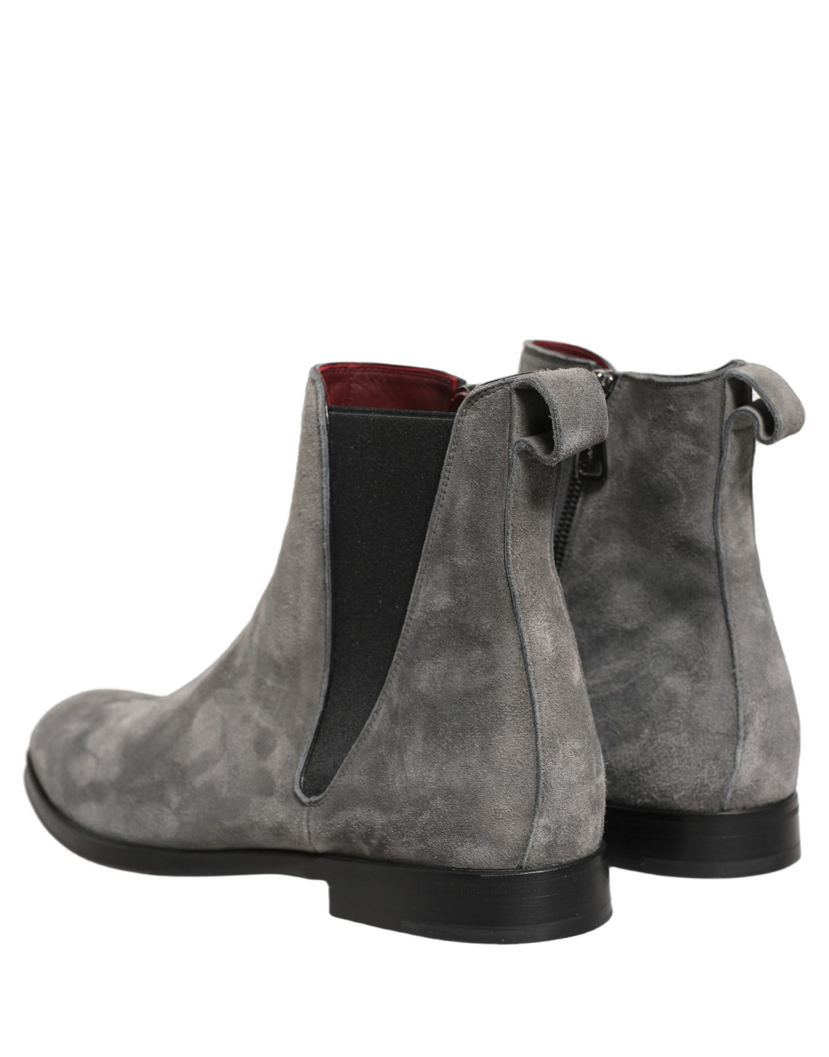 Dolce & Gabbana Men's Polyester Silk Goat & Calf Leather Chelsea Boots - Gray