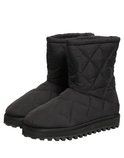 Dolce & Gabbana Men's Polyester Nylon Goat & Calf Leather Ankle Mid-Calf Boots - Black