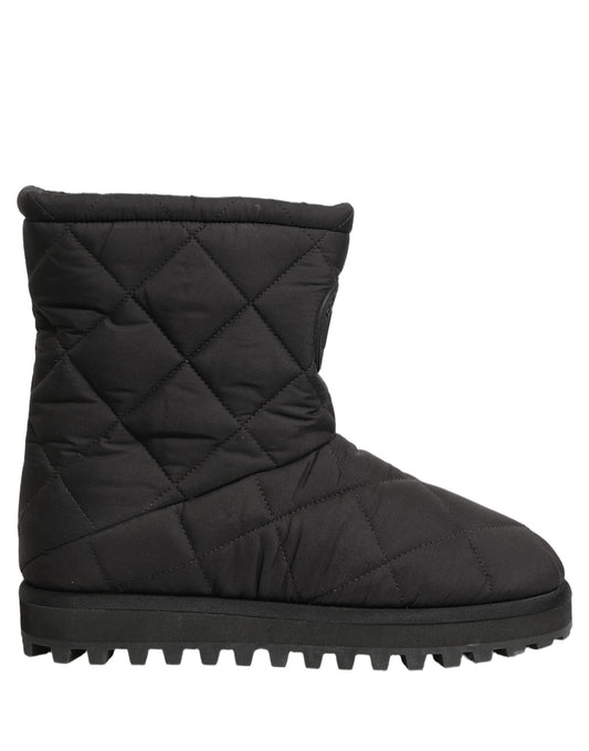 Dolce & Gabbana Men's Polyester Nylon Goat & Calf Leather Ankle Mid-Calf Boots - Black