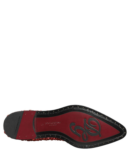 Dolce & Gabbana Men's Leather & Crystal Ankle Chelsea Boots - Red