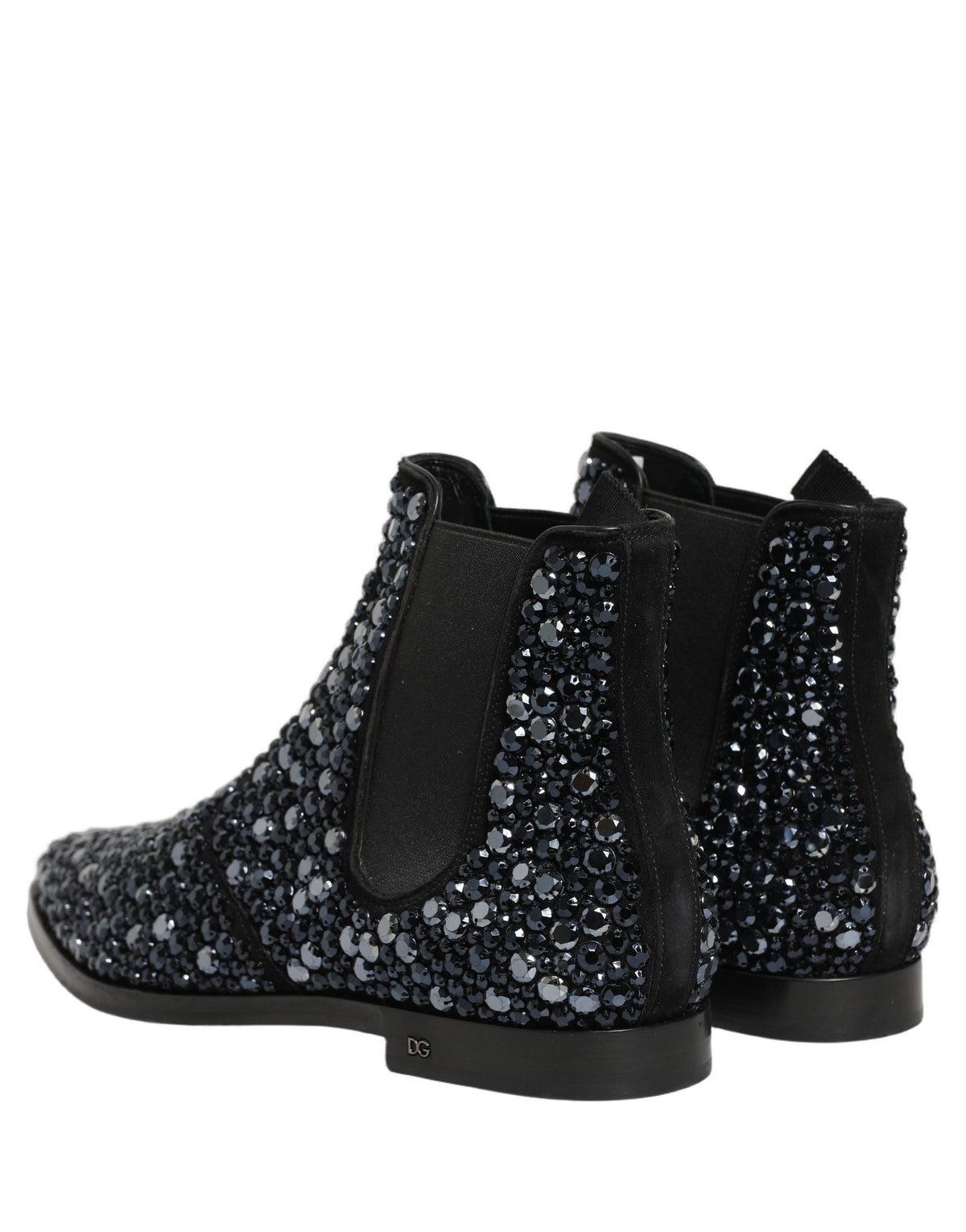 Dolce & Gabbana Men's Leather & Crystal Ankle Chelsea Boots - Black