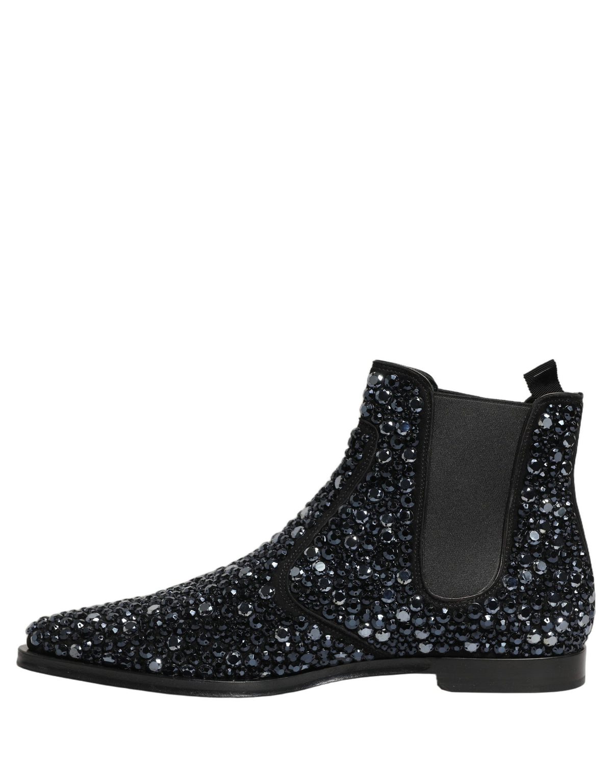 Dolce & Gabbana Men's Leather & Crystal Ankle Chelsea Boots - Black