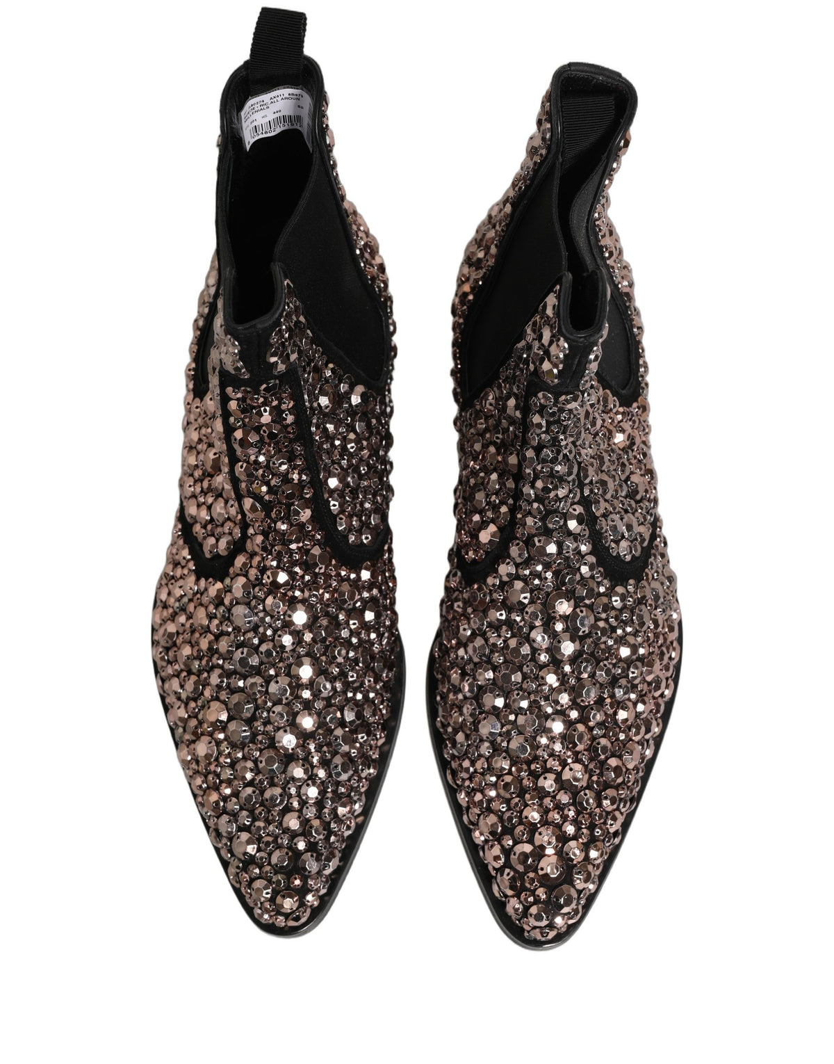 Dolce & Gabbana Men's Leather & Crystal Ankle Chelsea Boots - Silver