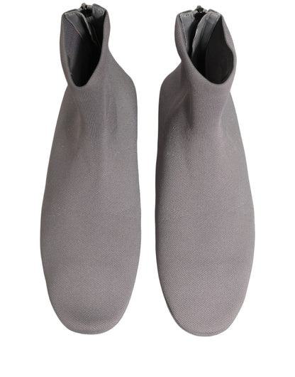 Dolce & Gabbana Men's Leather & Mesh Sock Ankle Boots - Gray