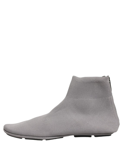 Dolce & Gabbana Men's Leather & Mesh Sock Ankle Boots - Gray