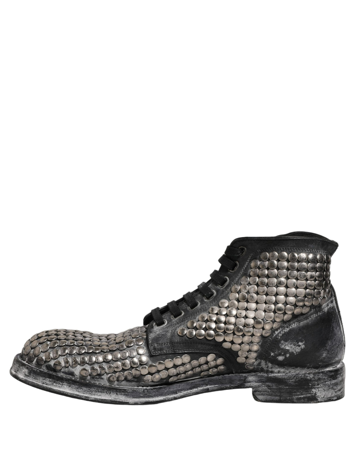 Dolce & Gabbana Men's Leather Lace-Up Ankle Boots - Black