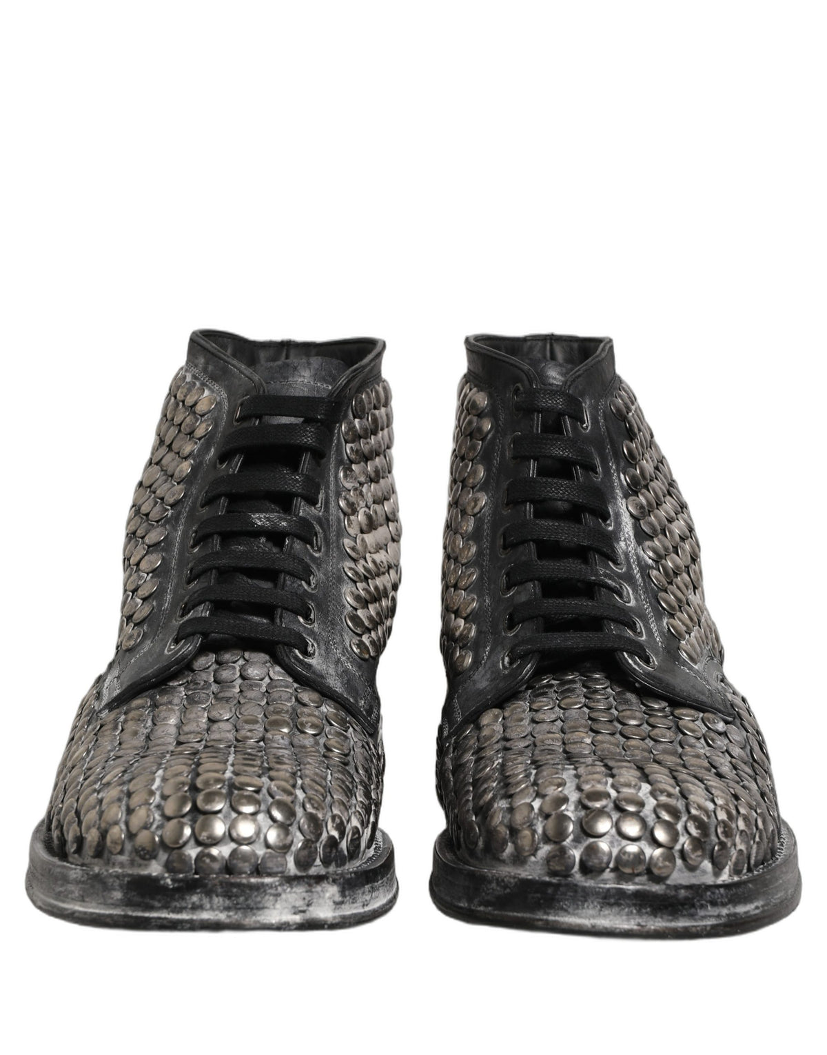 Dolce & Gabbana Men's Leather Lace-Up Ankle Boots - Black