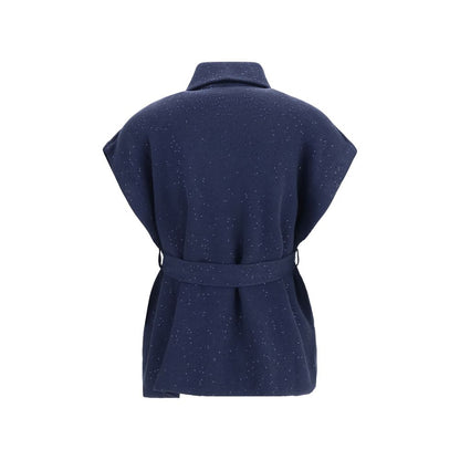 Brunello Cucinelli Blue Cotton Coat
