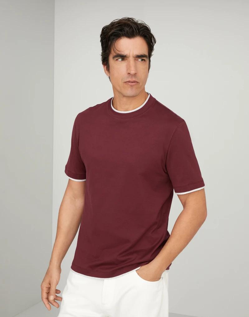 Brunello Cucinelli Bicolor Cotton T-Shirt