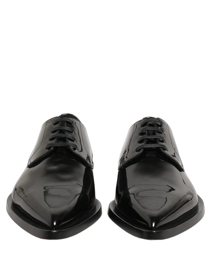 Dolce & Gabbana Men's Calf Leather Derby Lace-Up Shoes - Black