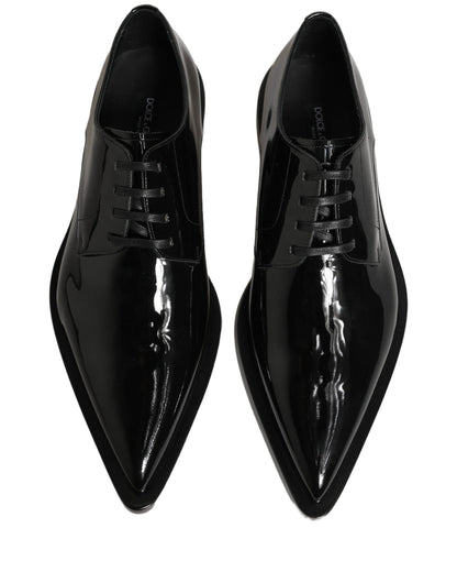 Dolce & Gabbana Men's Calf Leather Derby Lace-Up Shoes - Black