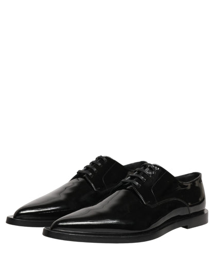 Dolce & Gabbana Men's Calf Leather Derby Lace-Up Shoes - Black