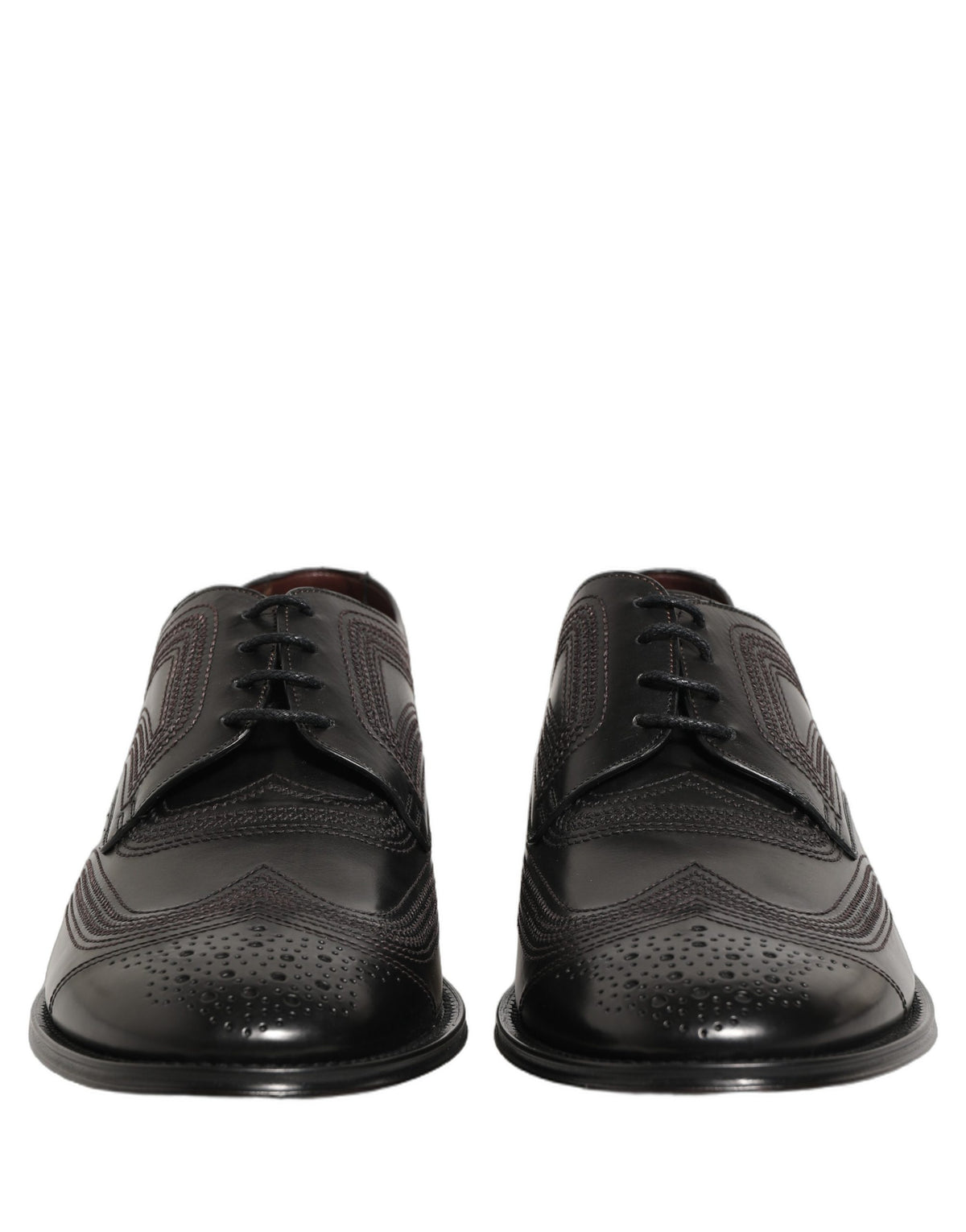 Dolce & Gabbana Men's Polyurethane Viscose & Calf Leather Derby Lace-Up Shoes - Black