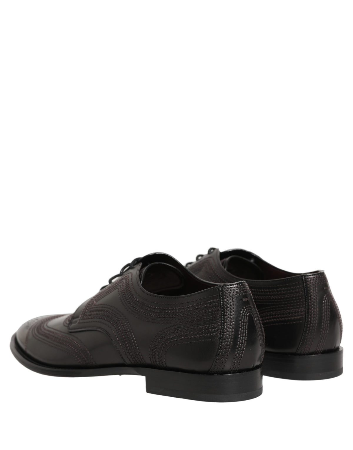 Dolce & Gabbana Men's Polyurethane Viscose & Calf Leather Derby Lace-Up Shoes - Black