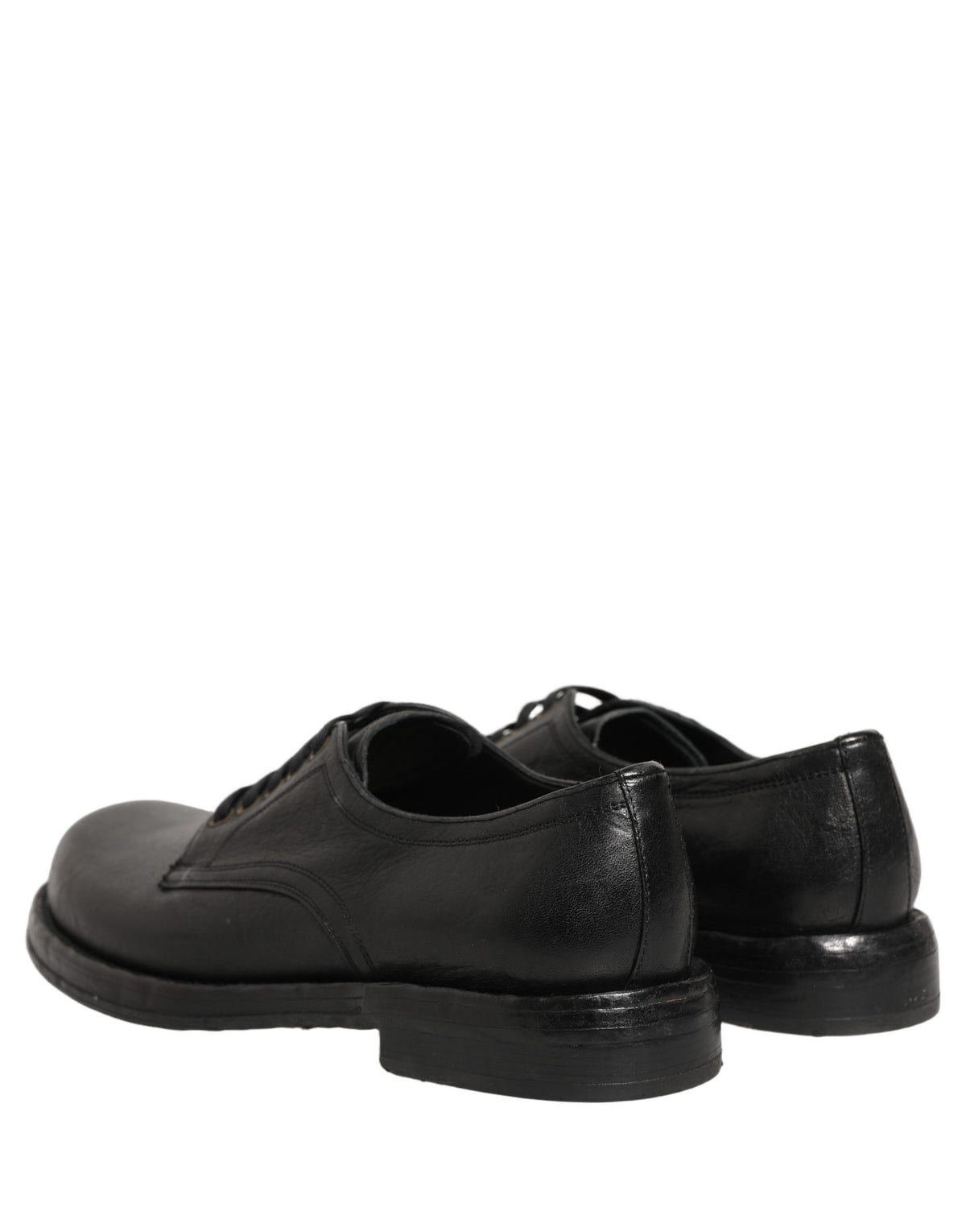Dolce & Gabbana Men's Silk Viscose Calf Goat & Horse Leather Derby Lace-Up Shoes - Black