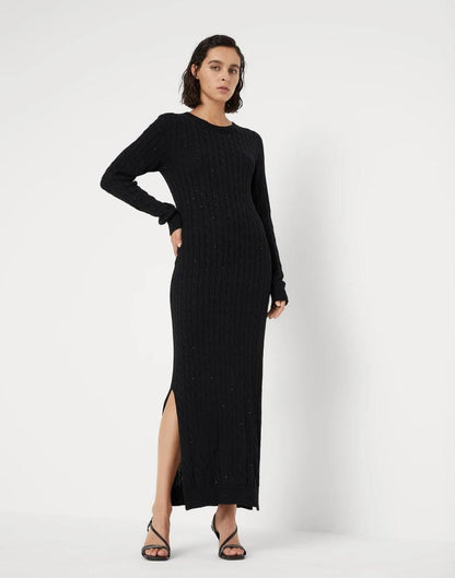 Brunello Cucinelli Black Cotton Casual Dress
