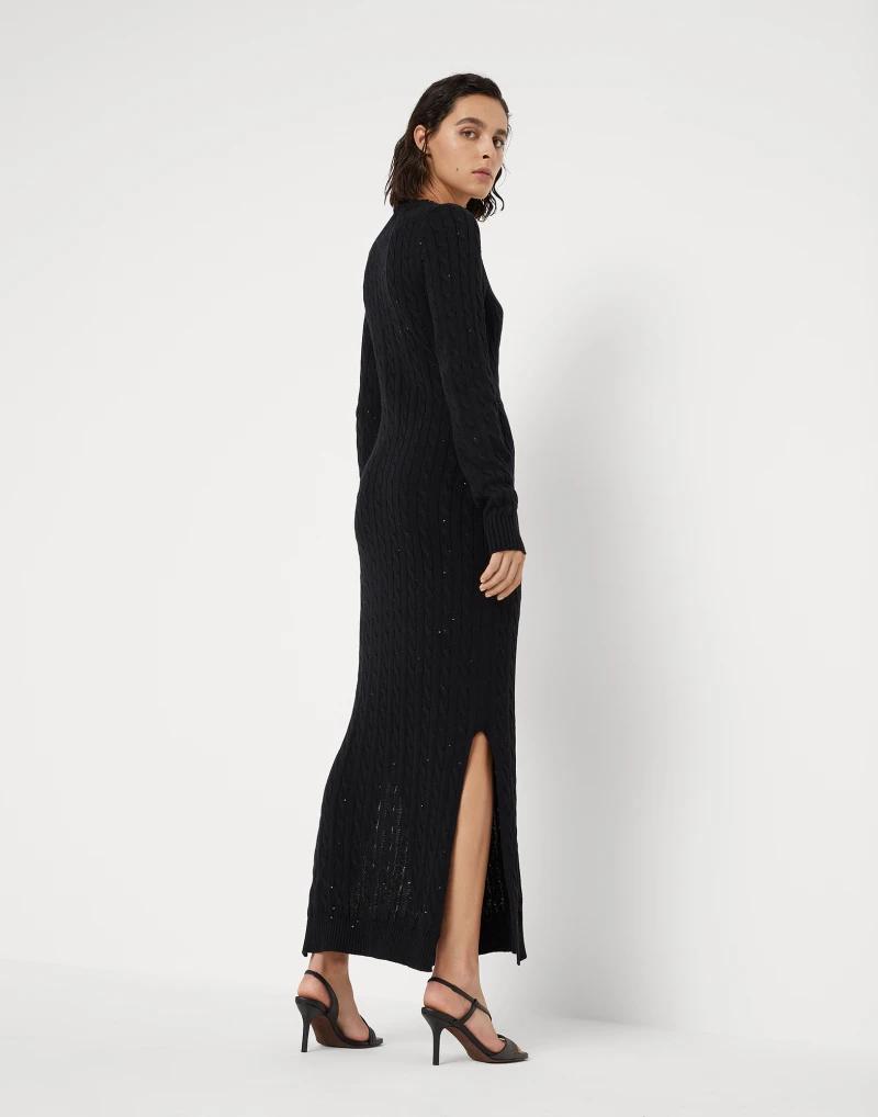 Brunello Cucinelli Black Cotton Casual Dress