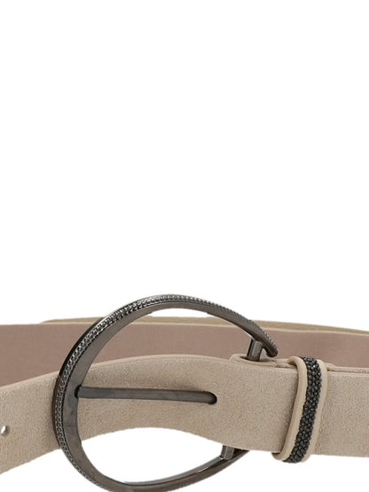 Brunello Cucinelli Beige Leather Regular Belt