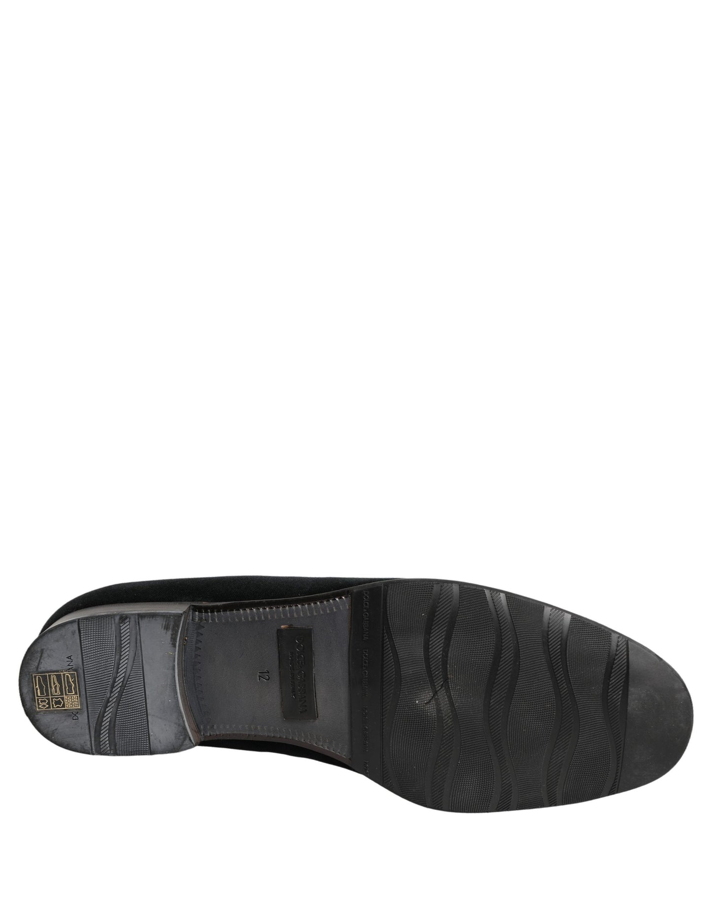 Dolce & Gabbana Black Velvet Loafers Formal Men Dress Shoes
