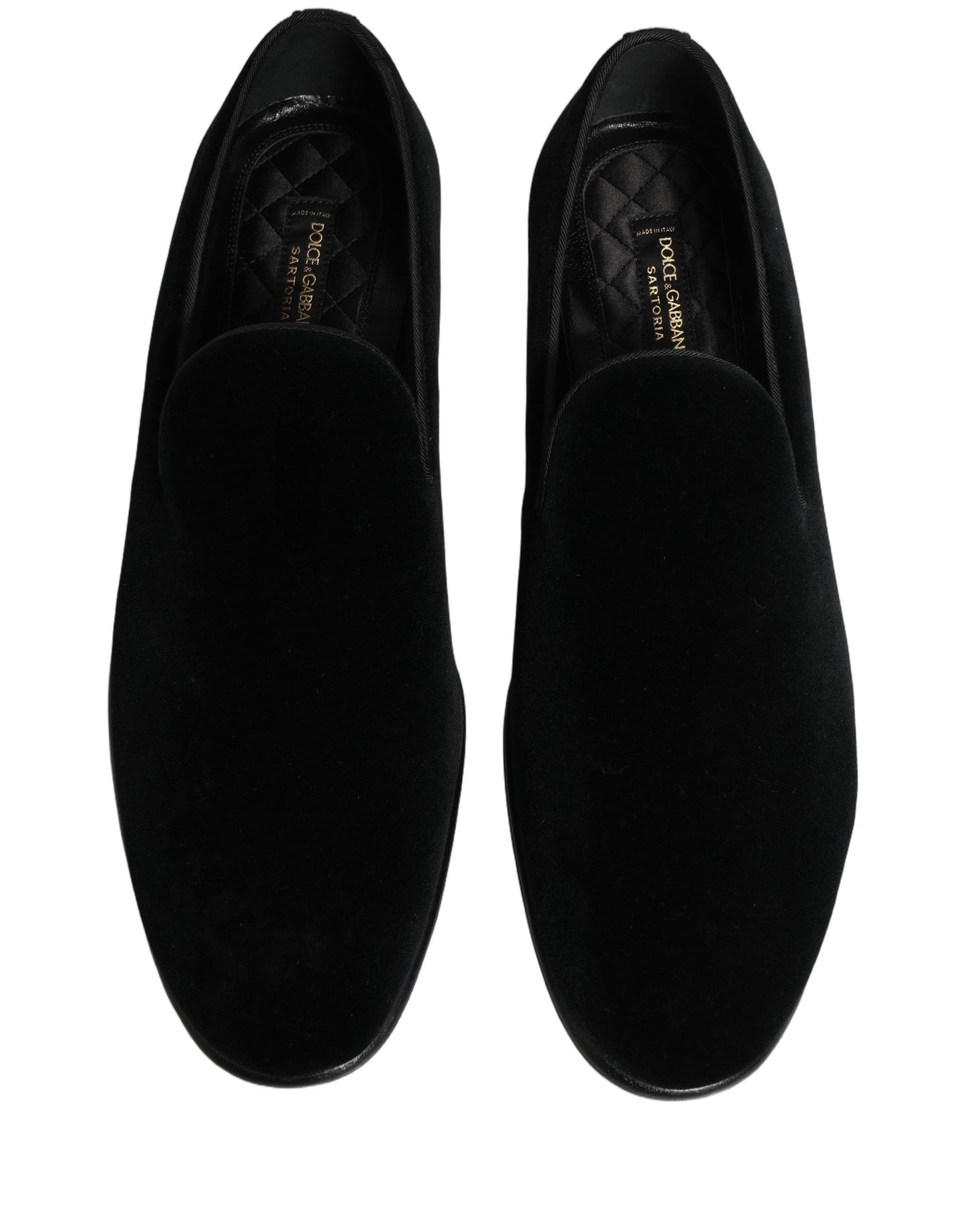 Dolce & Gabbana Black Velvet Loafers Formal Men Dress Shoes