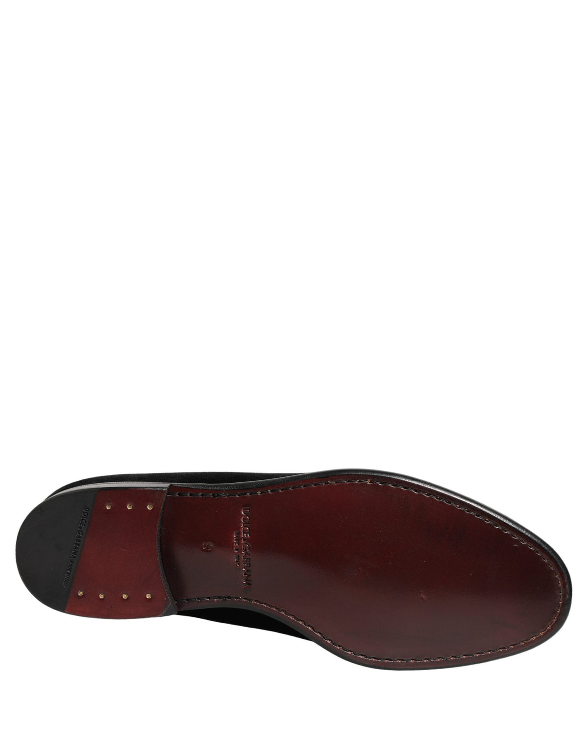 Dolce & Gabbana Men's Leather & Velvet Loafer Slip-On Shoes - Black Signature