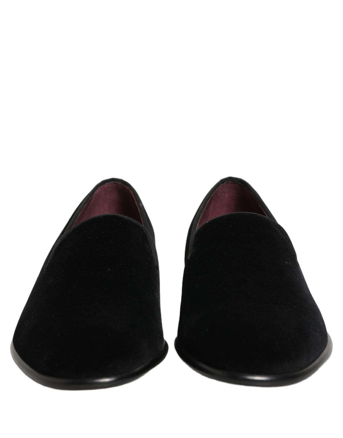 Dolce & Gabbana Men's Leather & Velvet Loafer Slip-On Shoes - Black Signature