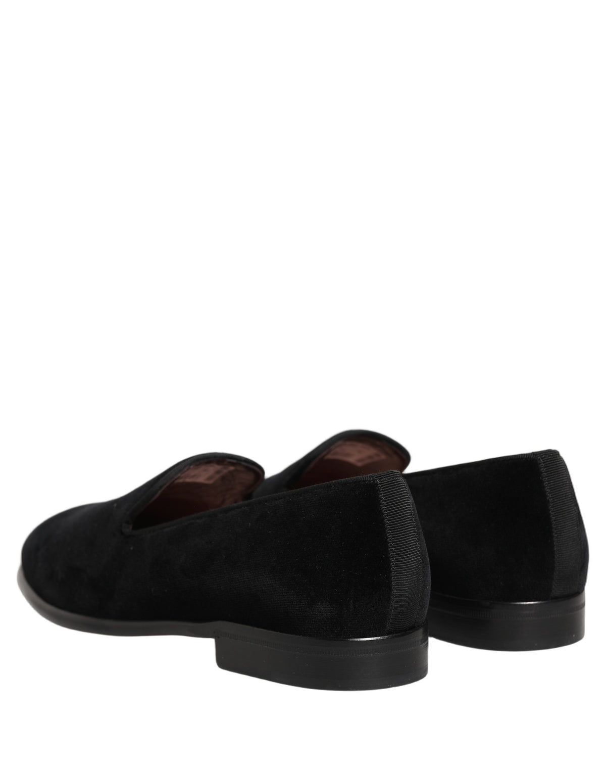 Dolce & Gabbana Men's Leather & Velvet Loafer Slip-On Shoes - Black Signature