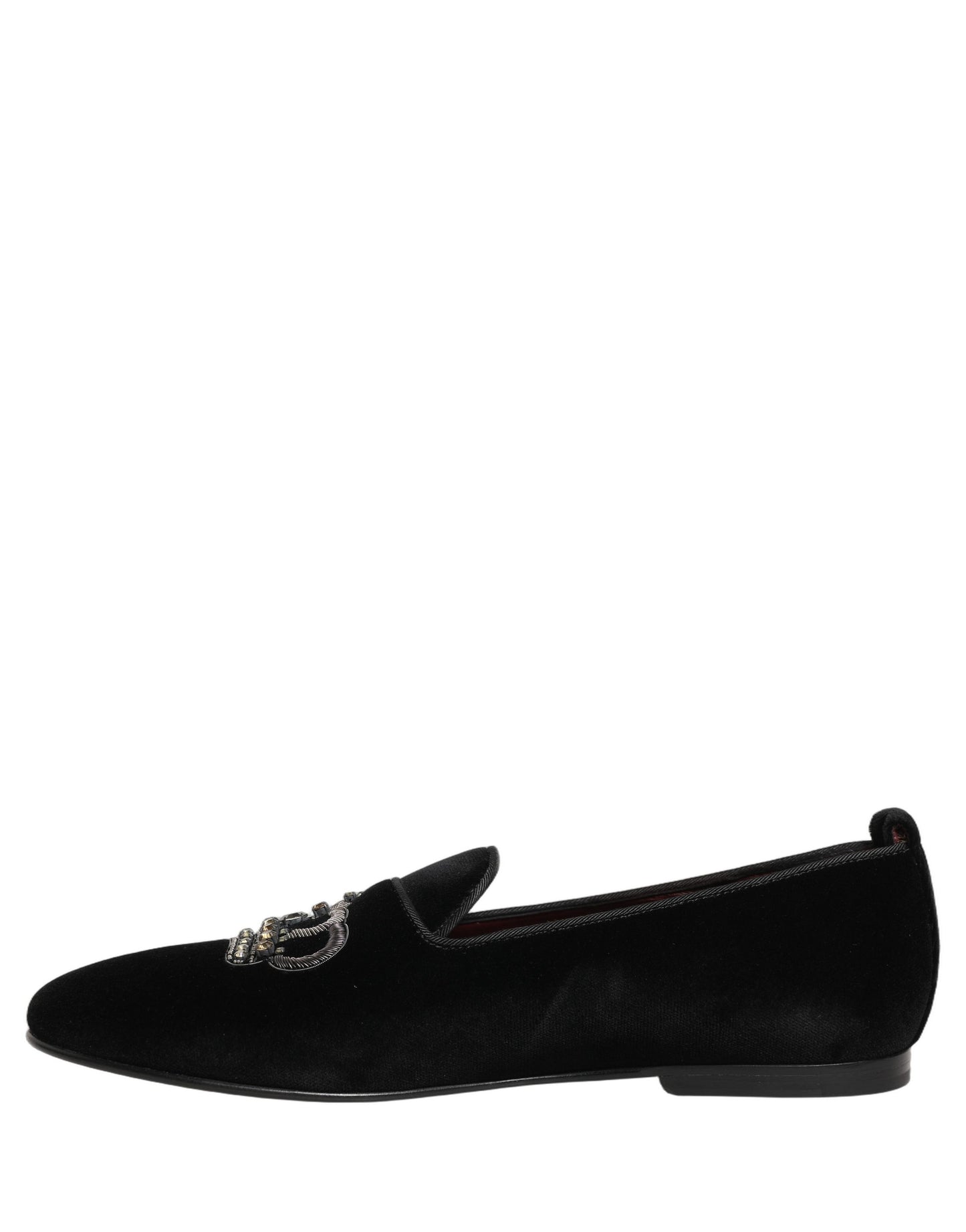 Dolce & Gabbana Black Crown Embellished Dress Loafers Shoes