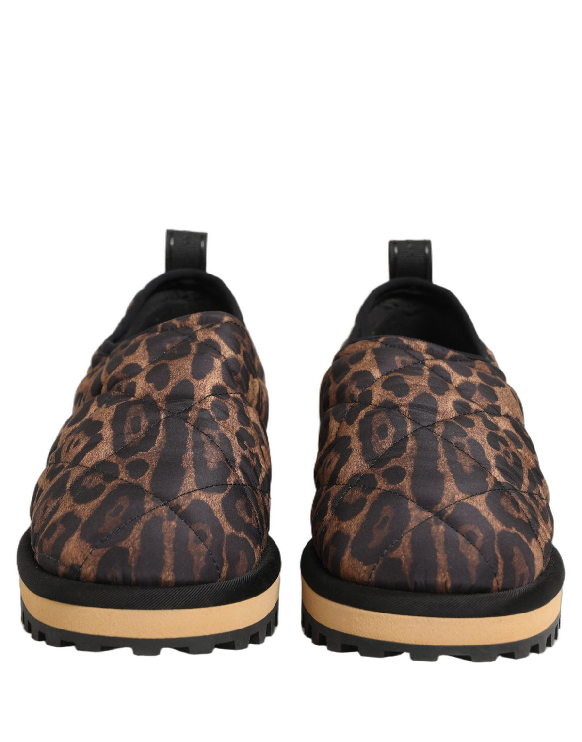 Dolce & Gabbana Men's Low Top Slip On Polyester Viscose Sneakers - Brown Leopard Print Print