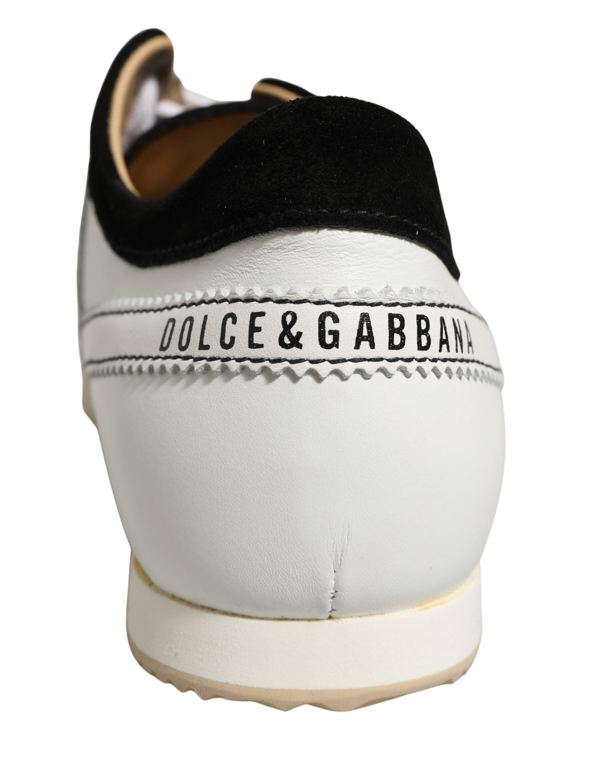 Dolce & Gabbana Women's Low Top Suede Leather Sneakers - Black Red White Striped