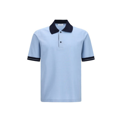 Polo Shirt by Ferragamo for men in cotton blue & striped showcases a enviable silhouette, featuring a refined and for a enviable finish.