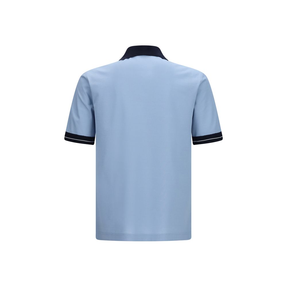 Polo Shirt by Ferragamo for men in cotton blue & striped presents a distinguished silhouette, showcasing a sophisticated and distinguished for a truly distinguished finish.