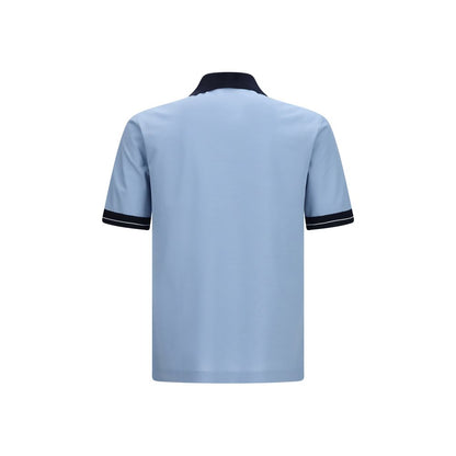 Polo Shirt by Ferragamo for men in cotton blue & striped presents a distinguished silhouette, showcasing a sophisticated and distinguished for a truly distinguished finish.