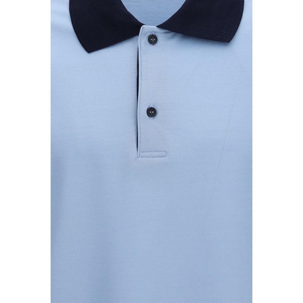 Polo Shirt by Ferragamo for men in cotton blue & striped presents a sleek silhouette, featuring a refined and for a sleek finish.
