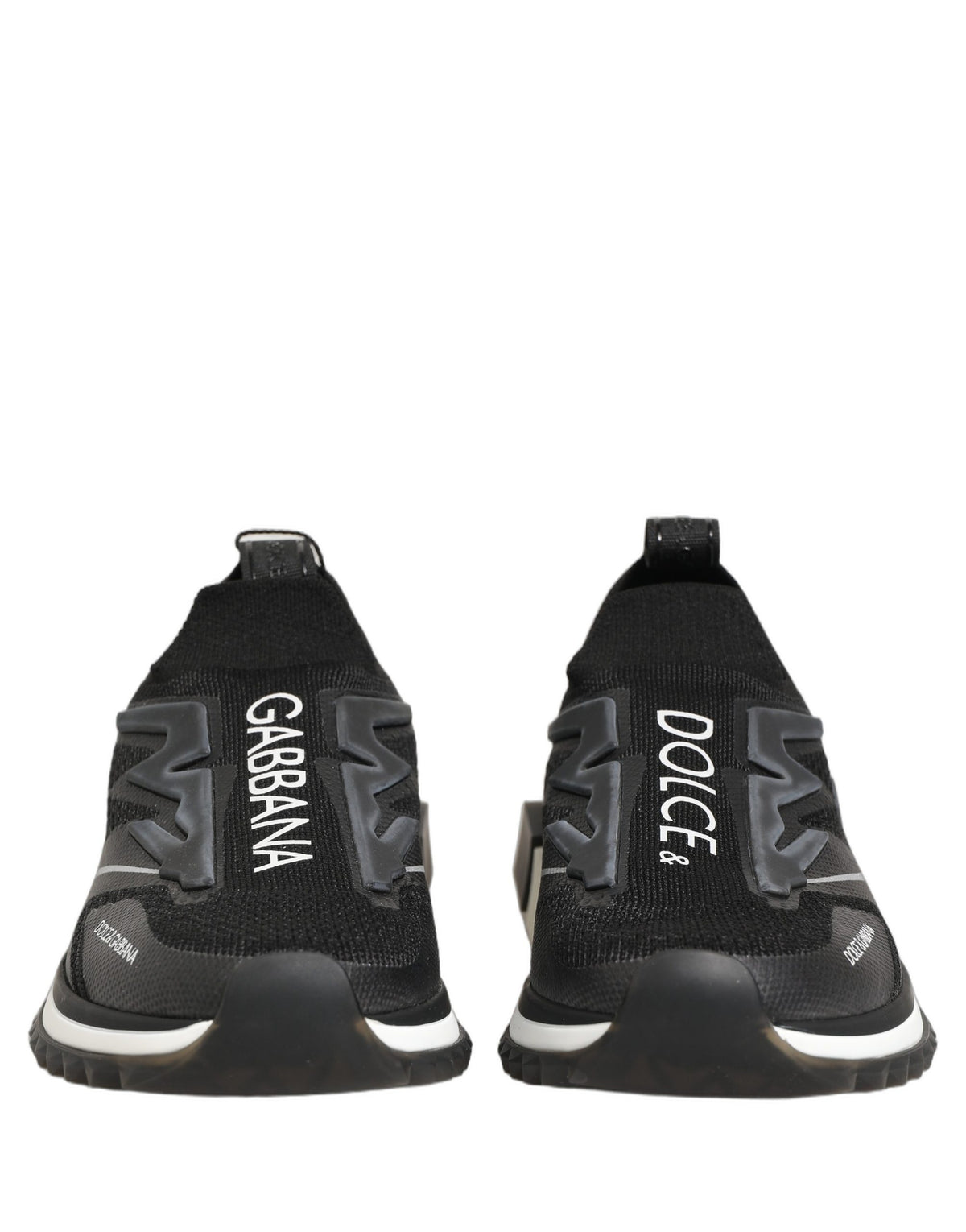Dolce & Gabbana Women's Low Top Slip On Nylon Polyester Polyurethane Rubber & Viscose Sneakers - Black White