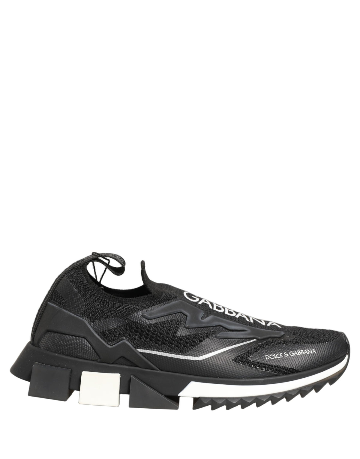 Dolce & Gabbana Women's Low Top Slip On Nylon Polyester Polyurethane Rubber & Viscose Sneakers - Black White