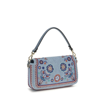 Fendi Blue Cotton Shoulder Bag