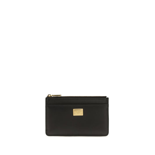 Cardholder Wallet by Dolce & Gabbana for women in bos taurus calf leather black presents a streamlined silhouette, showcasing the sophisticated design of the Bos Taurus Calf Leather Cardholder Wallet collection with functional card-organization compact-design.