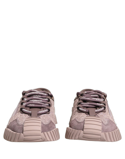 Dolce & Gabbana Women's Low Top PVC Polyurethane Goat Leather & Cotton Sneakers - Pink