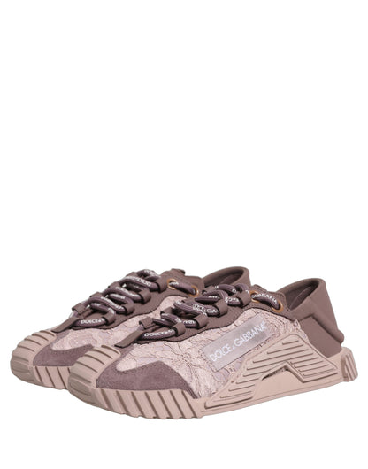 Dolce & Gabbana Women's Low Top PVC Polyurethane Goat Leather & Cotton Sneakers - Pink