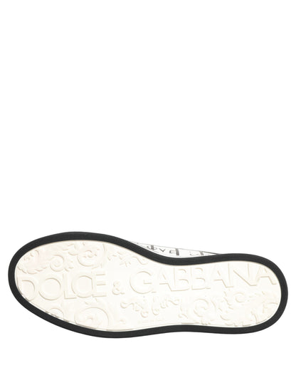 Dolce & Gabbana Men's Low Top Goat & Calf Leather Sneakers - Black White