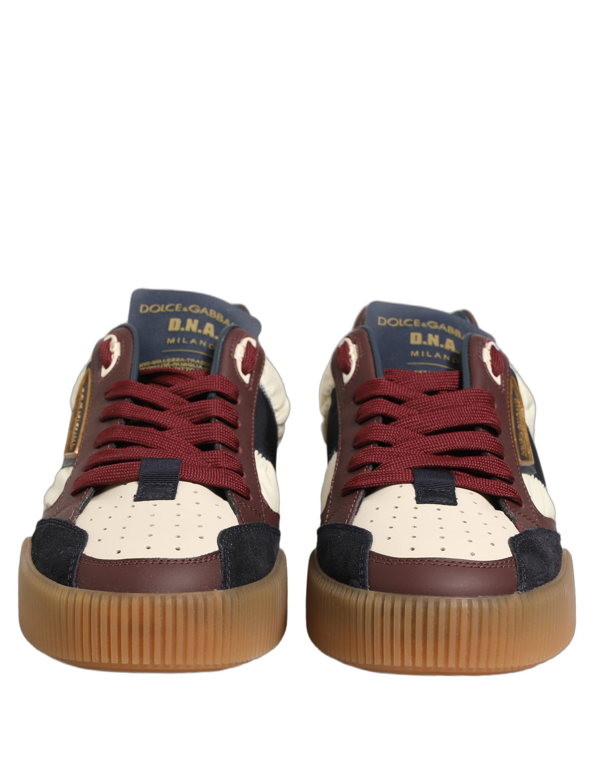 Dolce & Gabbana Men's Low Top Nylon Viscose Calf & Goat Leather Sneakers - Multicolor