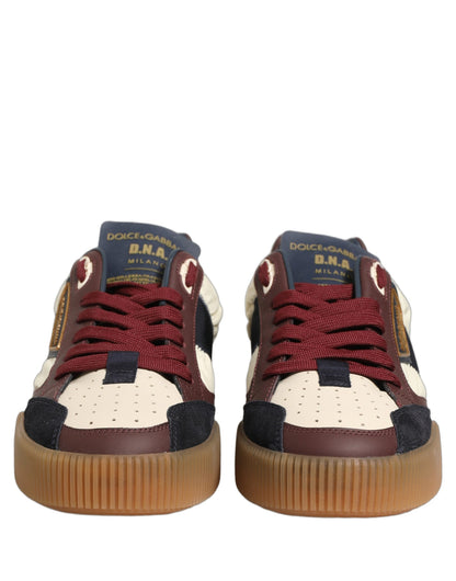 Dolce & Gabbana Men's Low Top Nylon Viscose Calf & Goat Leather Sneakers - Multicolor